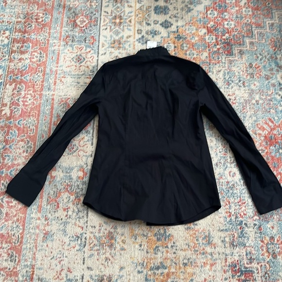 NWT Jcrew black cotton ruffle-detail button-down top. - Picture 5 of 5